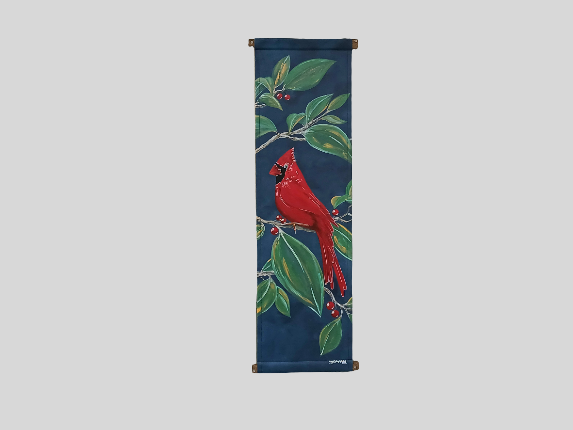 Cardinal Door Decoration Door Hanger Winter Spring Summer Fall Door Hanger Cardinal Fan Gift