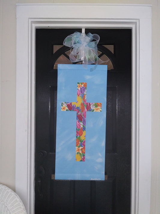 Easter Cross Religious Easter Cross Spring Religious Floral Cross Wreath