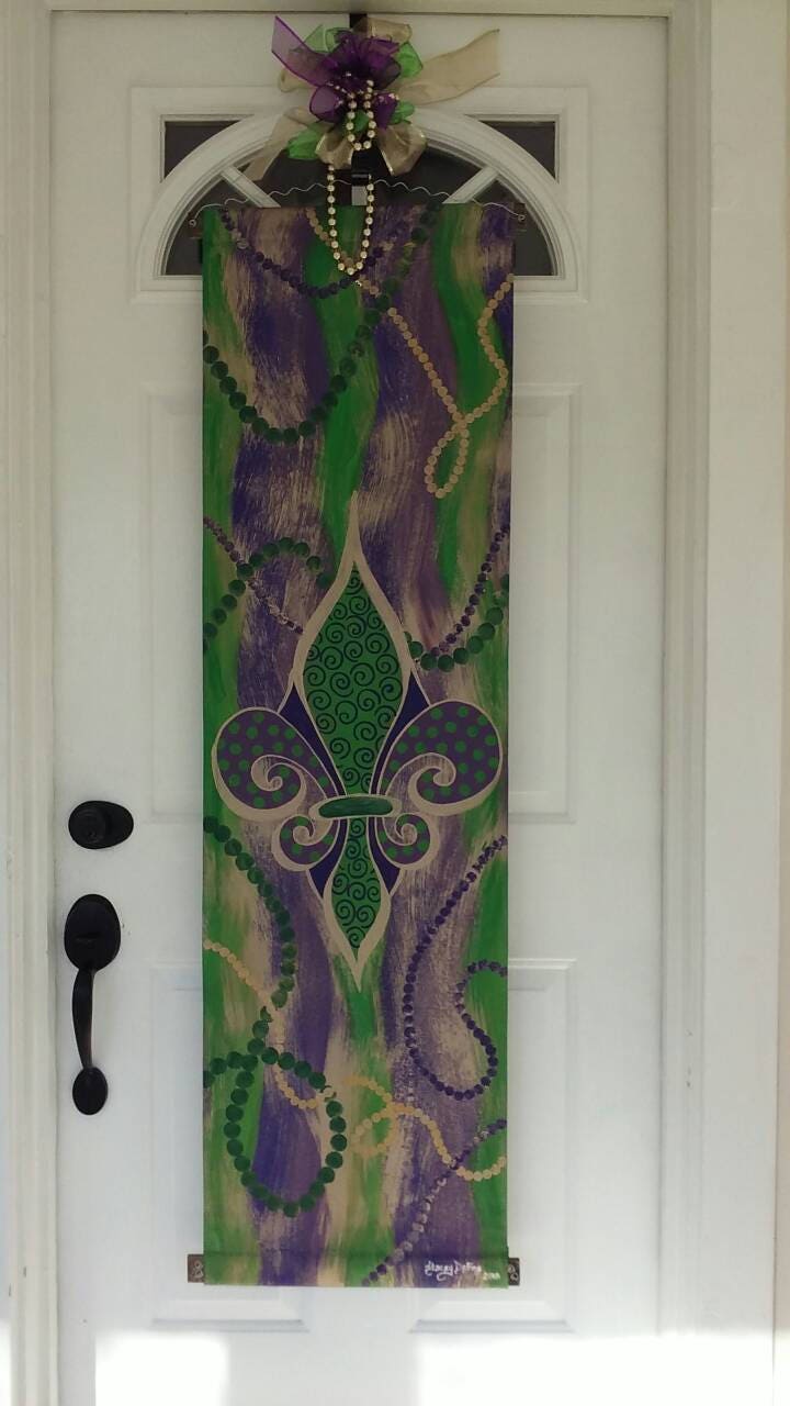 Mardi Gras Door Hanger Spring Decor Easter Epiphany Fat Tuesday