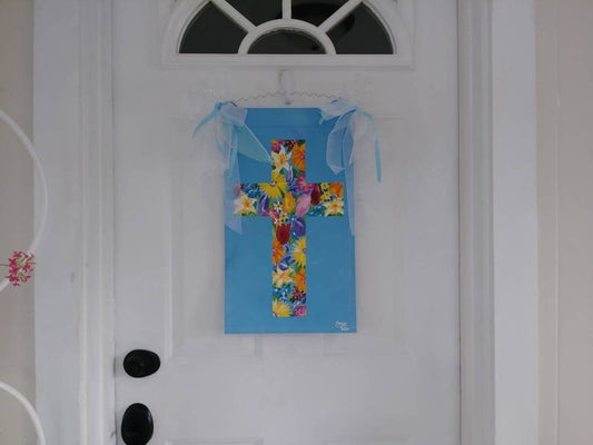 Easter Cross Religious Easter Cross Spring Religious Floral Cross Wreath