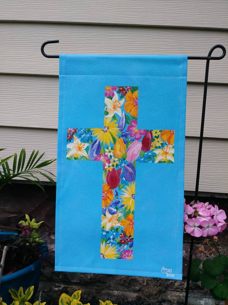 Easter Cross Religious Easter Cross Spring Religious Floral Cross Wreath