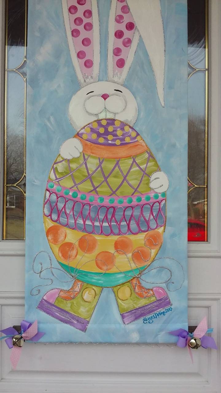 Easter Bunny Door Hanger Door Decor Easter Door Hanger Decoration Easter Wreath