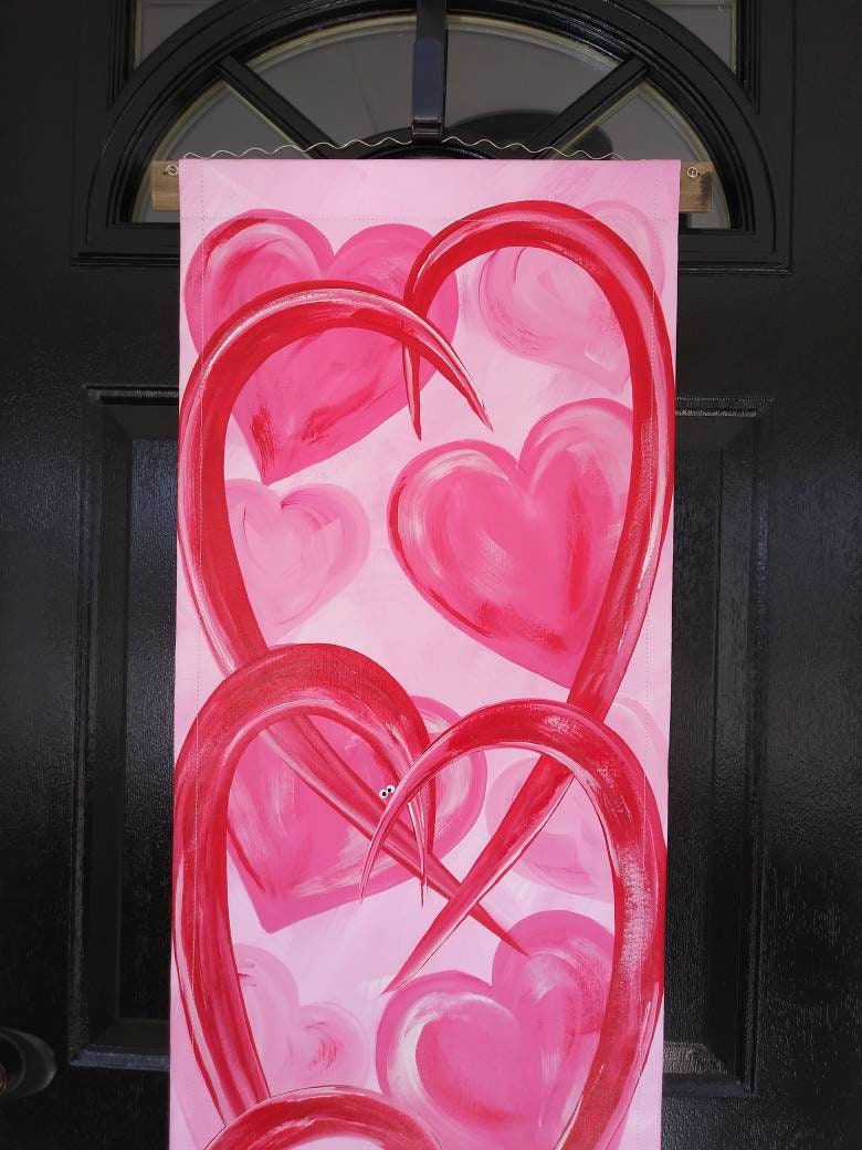 Valentine's Day Door Hanger Hearts Door Hanger Door Decor Happy Valentine's Day Door Hanger Decoration