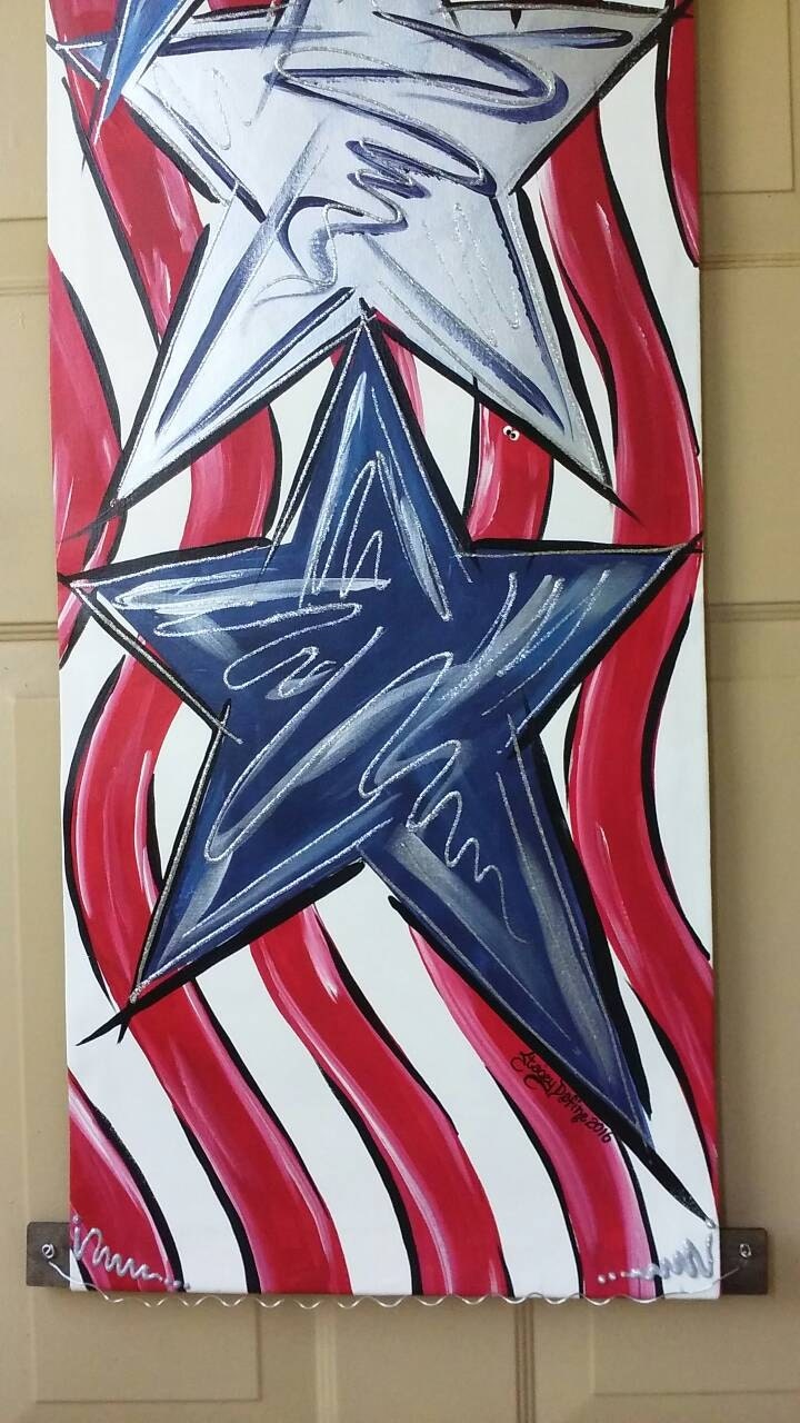 Stars & Stripes American Flag Door Hanger Decoration Patriotic 4th of July Memorial Day Wreath
