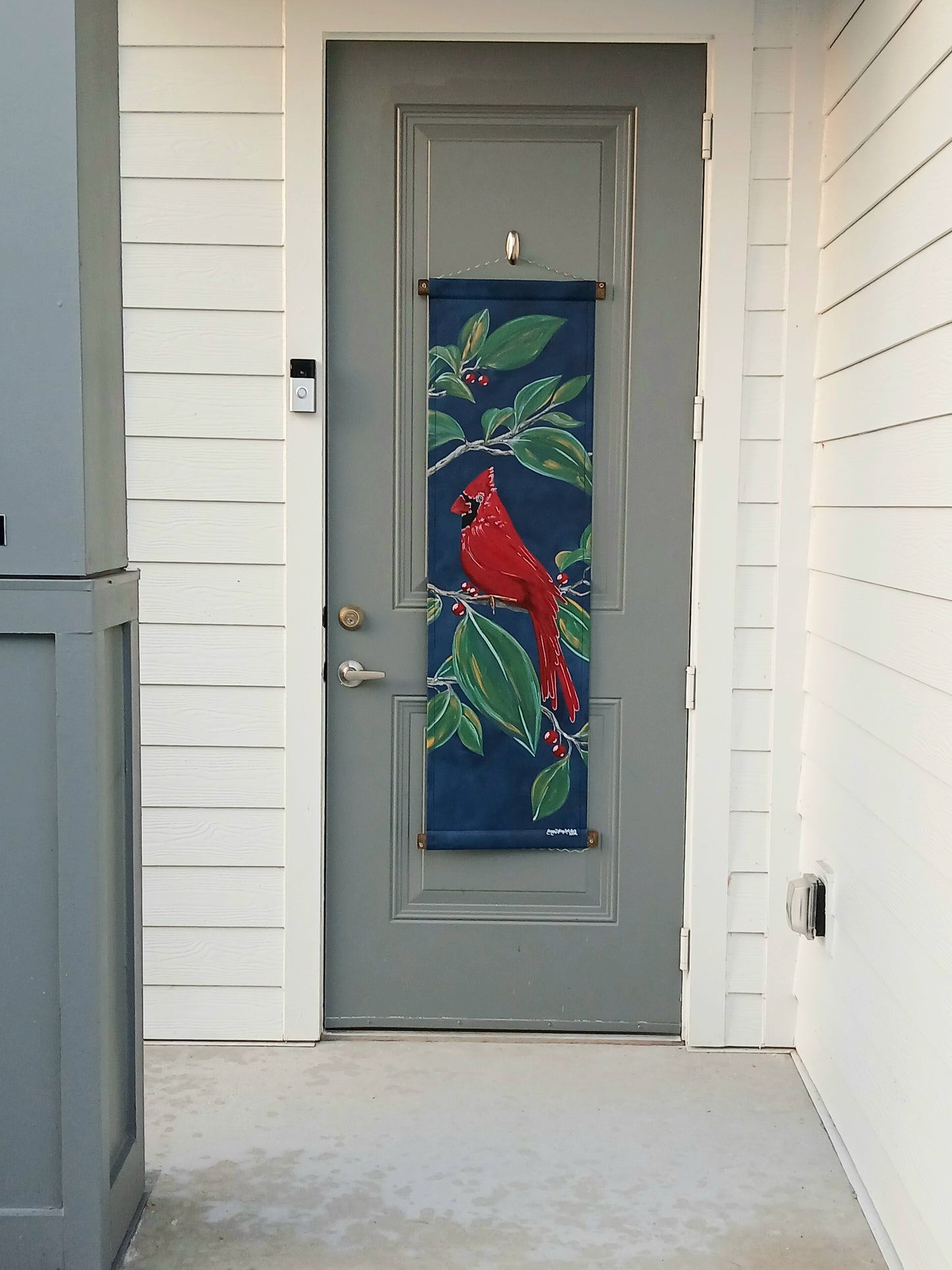 Cardinal Door Decoration Door Hanger Winter Spring Summer Fall Door Hanger Cardinal Fan Gift
