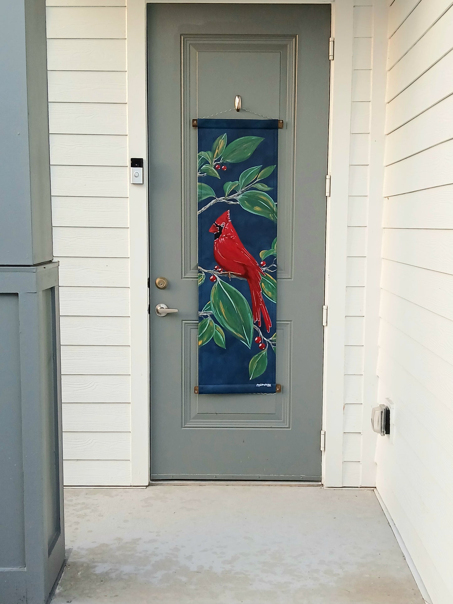 Cardinal Door Decoration Door Hanger Winter Spring Summer Fall Door Hanger Cardinal Fan Gift