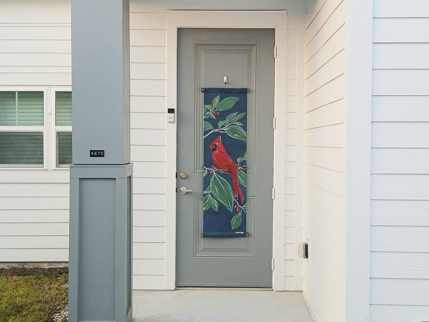 Cardinal Door Decoration Door Hanger Winter Spring Summer Fall Door Hanger Cardinal Fan Gift
