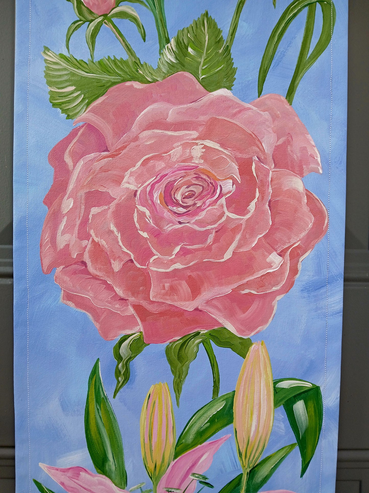 Mother's Day Flowers Door Decor Gift Rose Tulips Lily Floral Mom Gift Door Hanger