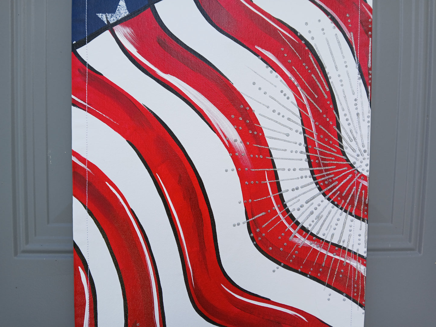 American Flag Door Hanger Patriotic Door Hanger Decoration Stars and Stripes Door Hanger Wreath