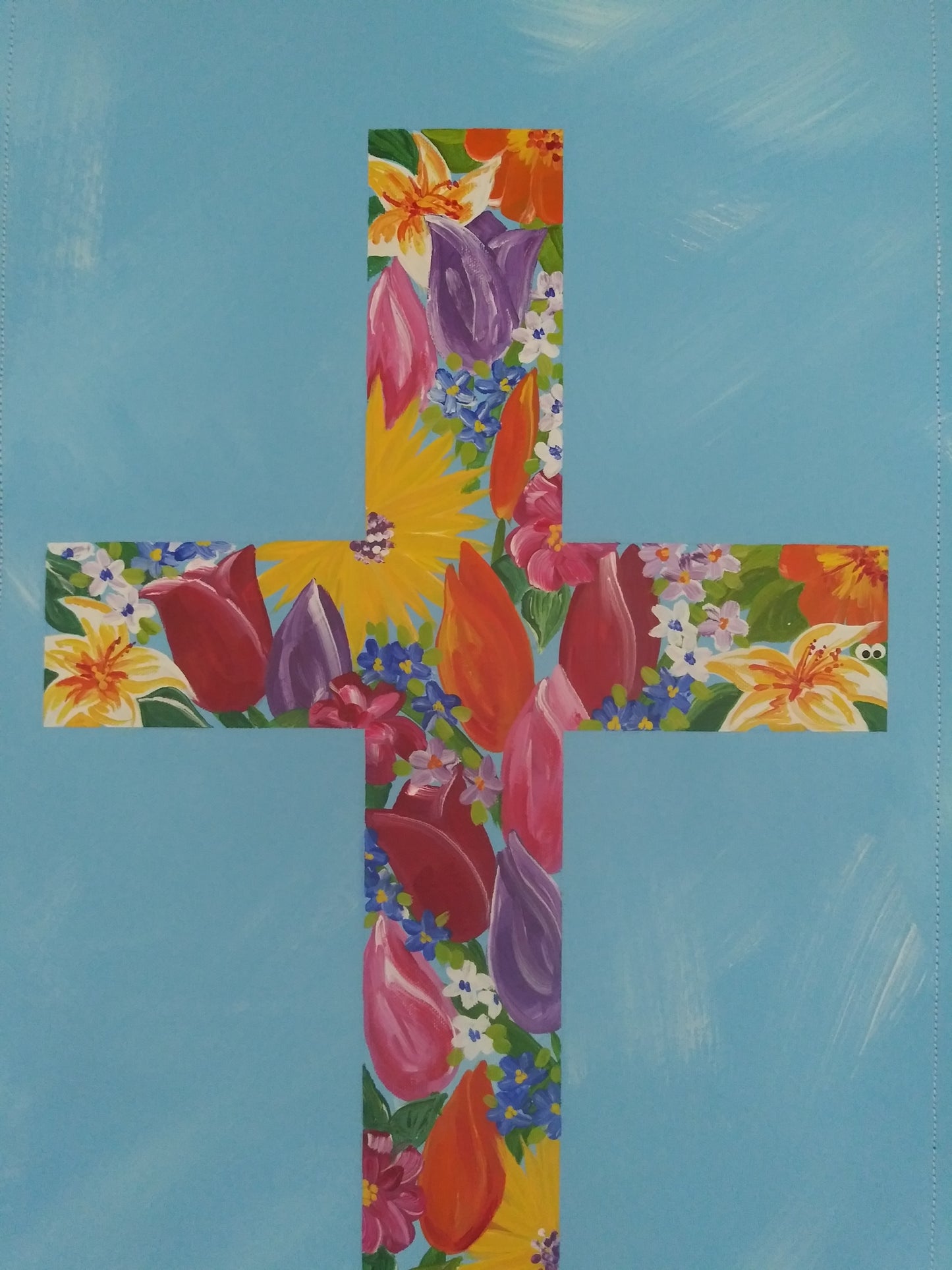 Easter Cross Religious Easter Cross Spring Religious Floral Cross Wreath