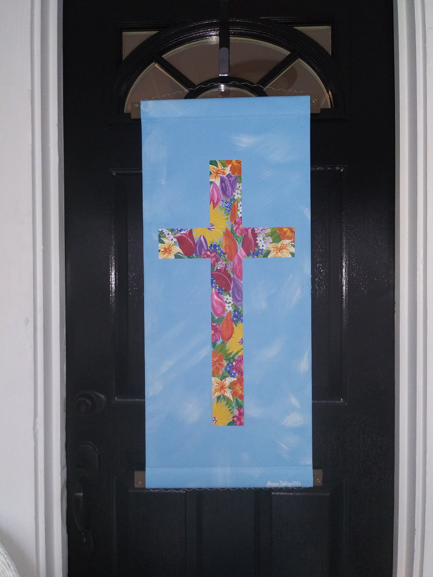 Easter Cross Religious Easter Cross Spring Religious Floral Cross Wreath