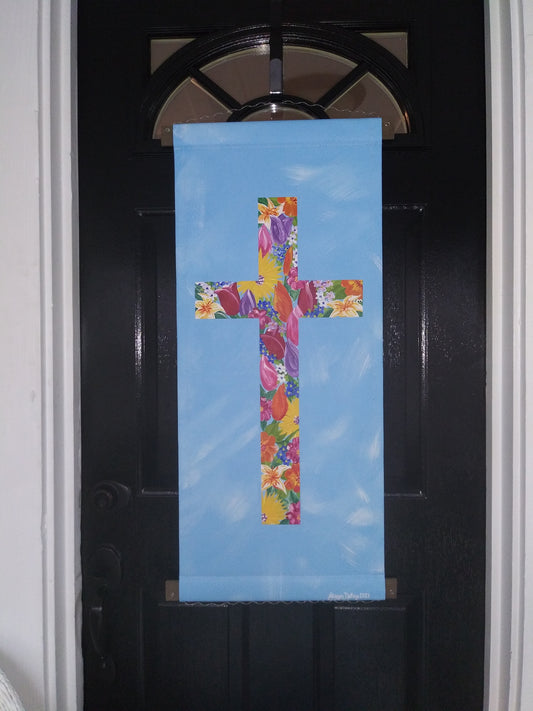 Easter Cross Religious Easter Cross Spring Religious Floral Cross Wreath