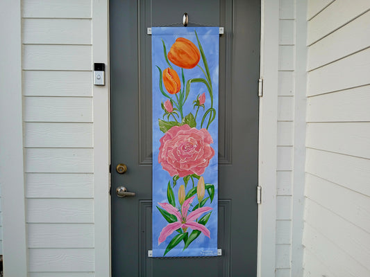 Mother's Day Flowers Door Decor Gift Rose Tulips Lily Floral Mom Gift Door Hanger