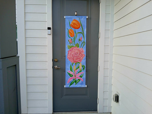 Mother's Day Flowers Door Decor Gift Rose Tulips Lily Floral Mom Gift Door Hanger