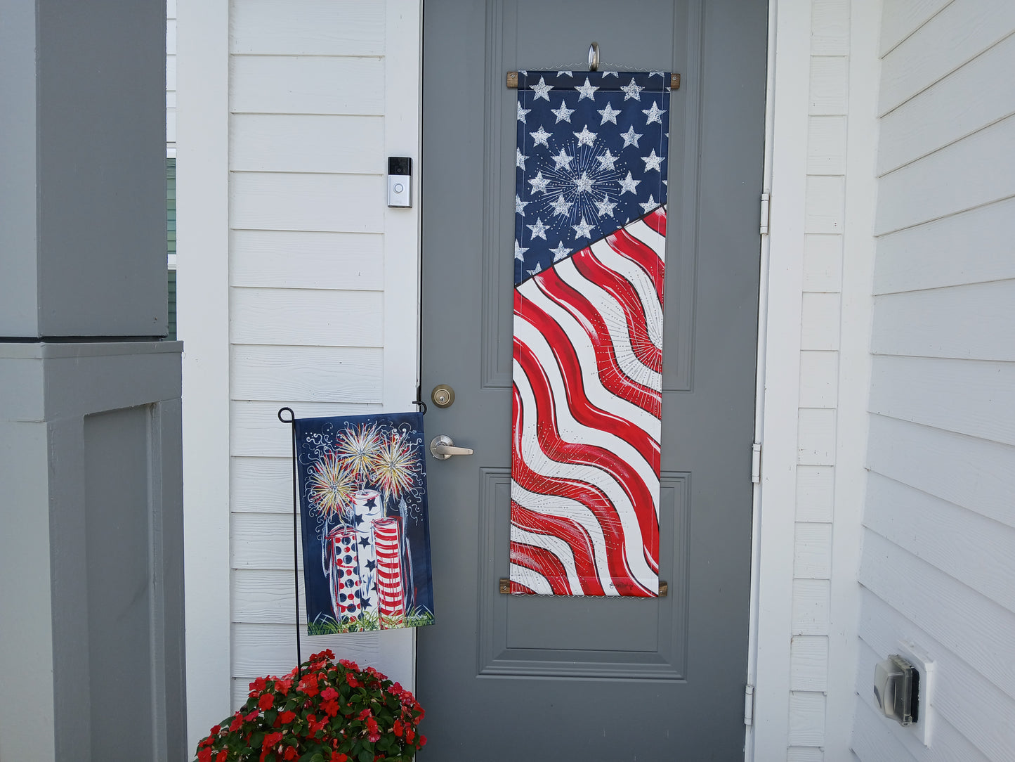 American Flag Door Hanger Patriotic Door Hanger Decoration Stars and Stripes Door Hanger Wreath