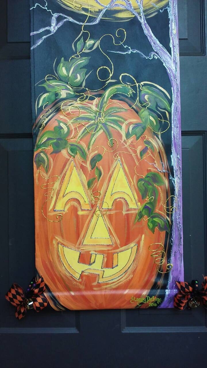 Halloween Owl & Moon Door Hanger Fall Seasonal Wreath