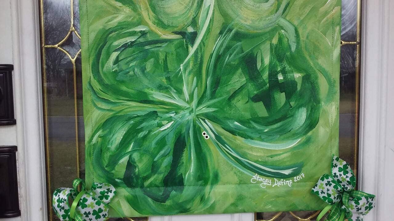 St Patrick's Day Door Hanger St Patty's Day Door Decoration Irish Wreath