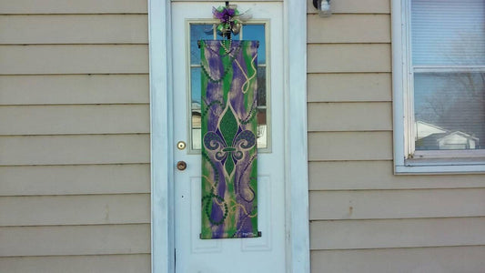 Mardi Gras Door Hanger Spring Decor Easter Epiphany Fat Tuesday