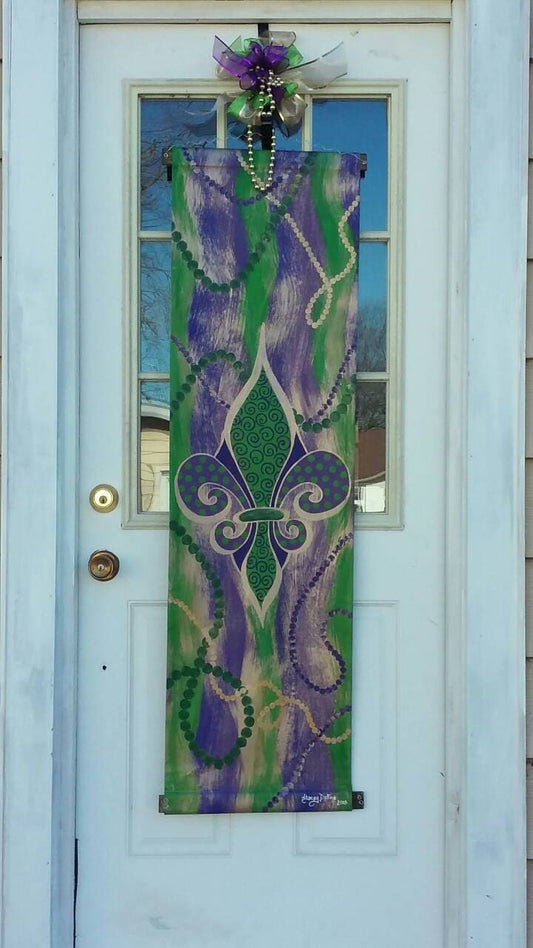Mardi Gras Door Hanger Spring Decor Easter Epiphany Fat Tuesday