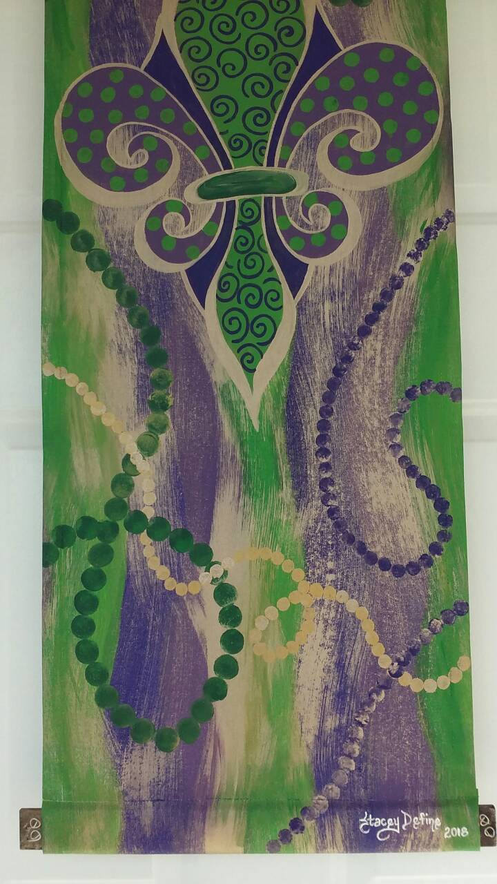 Mardi Gras Door Hanger Spring Decor Easter Epiphany Fat Tuesday