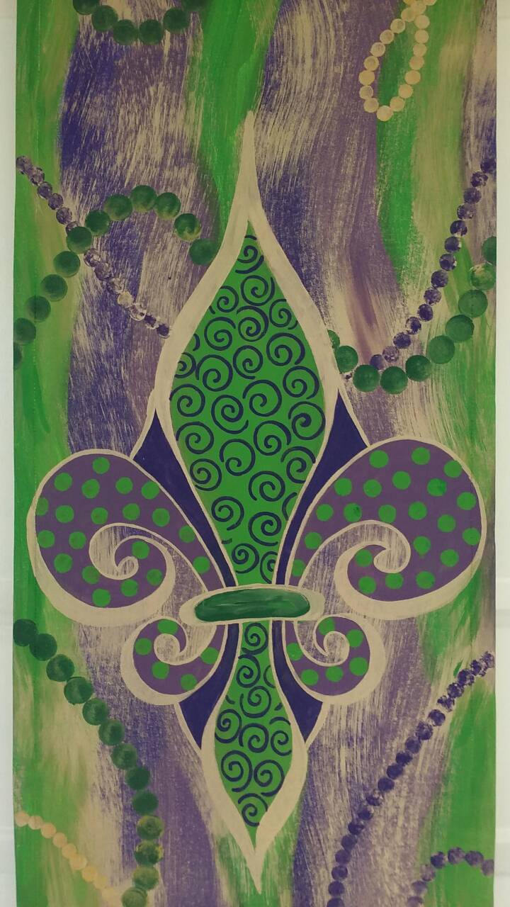 Mardi Gras Door Hanger Spring Decor Easter Epiphany Fat Tuesday