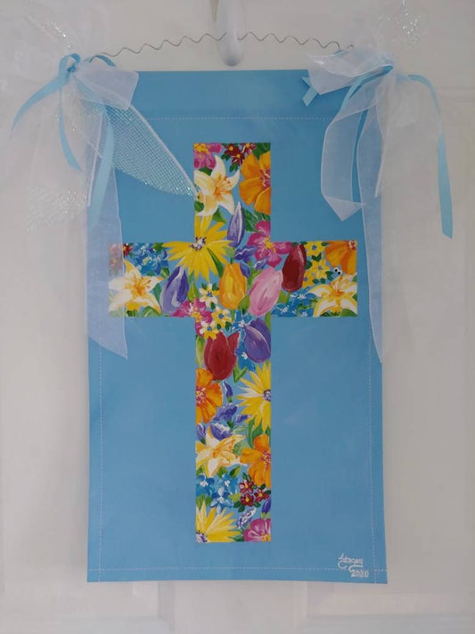Easter Cross Religious Easter Cross Spring Religious Floral Cross Wreath
