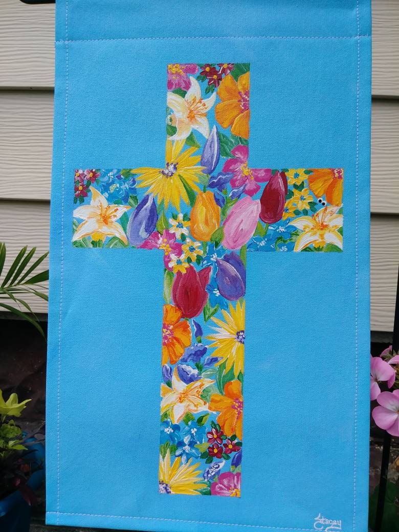 Easter Cross Religious Easter Cross Spring Religious Floral Cross Wreath