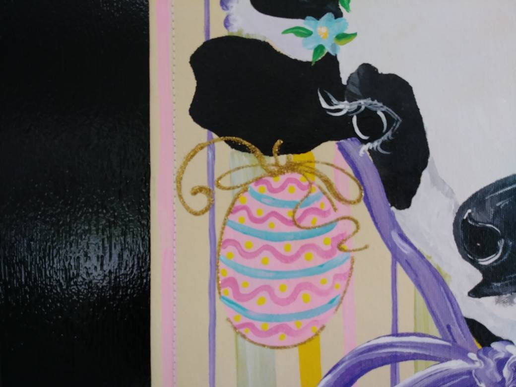 Easter Door Hanger Easter Cow Spring Milk Cow Holstein Dairy Cow Door Hanger Garden Flag Cow Lovers Gift