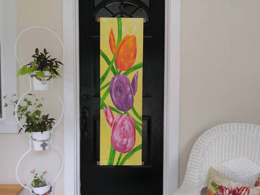 Tulips Door Hanger Spring Door Decoration Wall Hanging