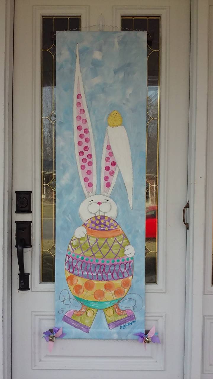 Easter Bunny Door Hanger Door Decor Easter Door Hanger Decoration Easter Wreath