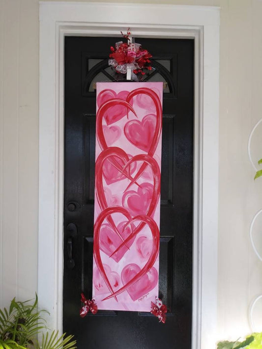 Valentine's Day Door Hanger Hearts Door Hanger Door Decor Happy Valentine's Day Door Hanger Decoration