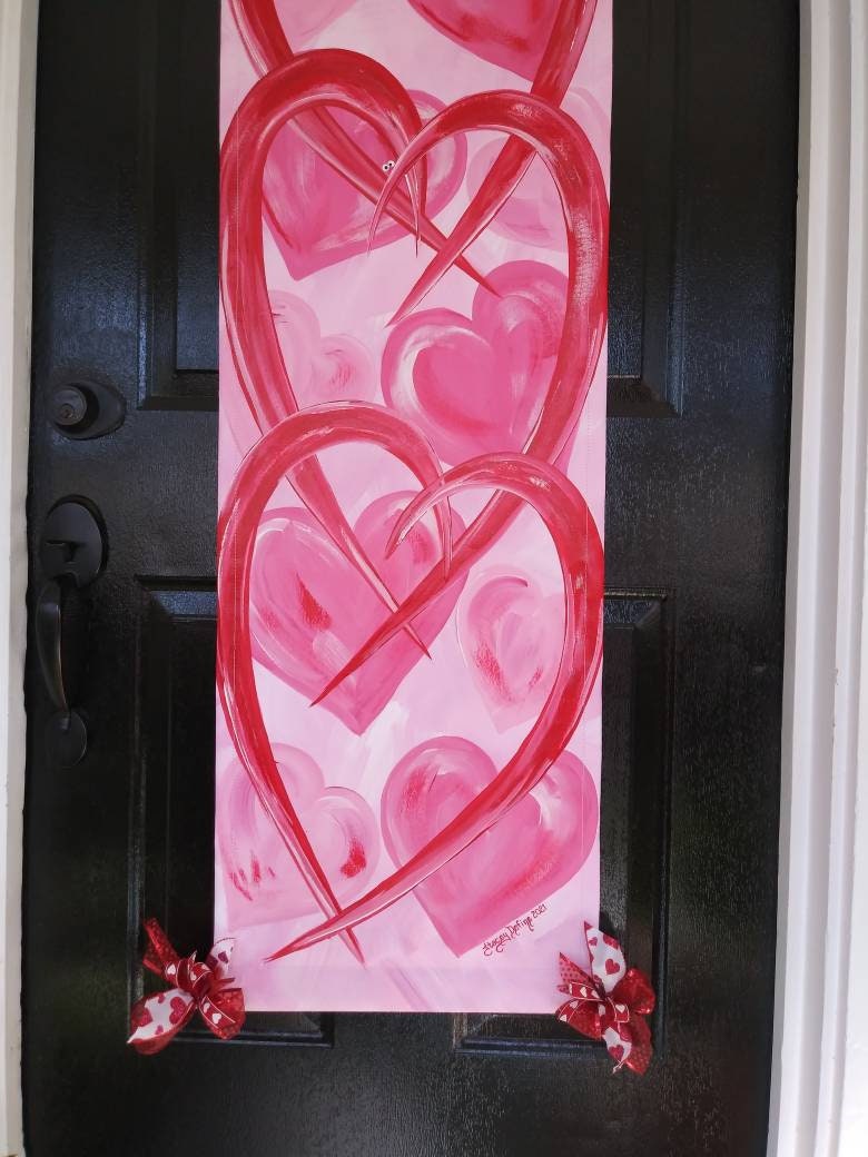 Valentine's Day Door Hanger Hearts Door Hanger Door Decor Happy Valentine's Day Door Hanger Decoration