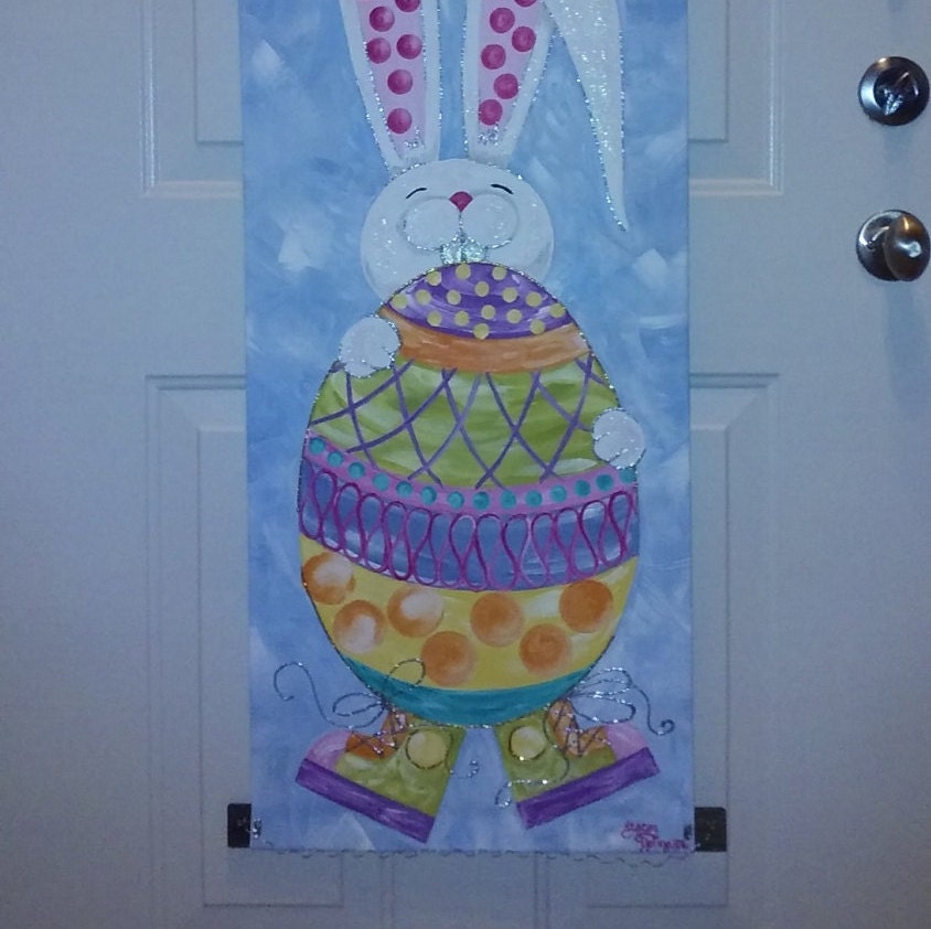Easter Bunny Door Hanger Door Decor Easter Door Hanger Decoration Easter Wreath
