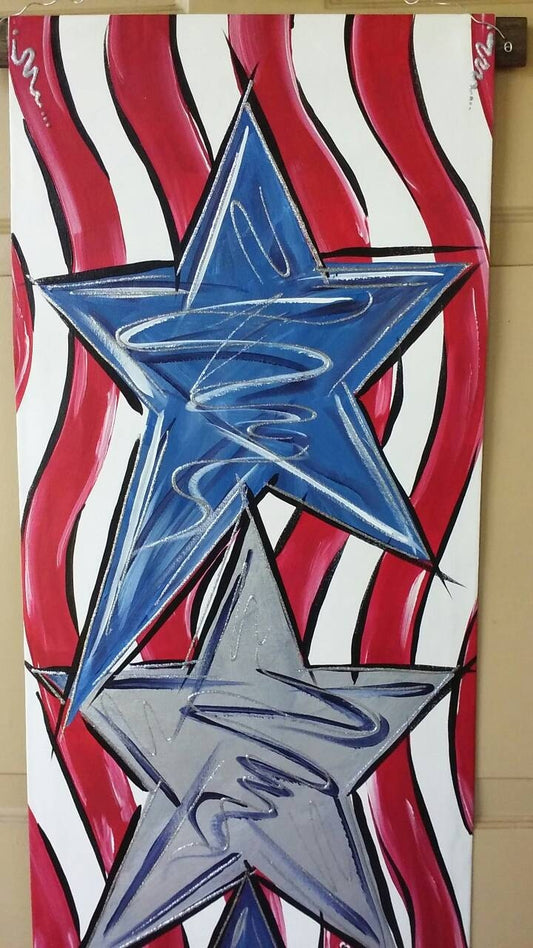 Stars & Stripes American Flag Door Hanger Decoration Patriotic 4th of July Memorial Day Wreath